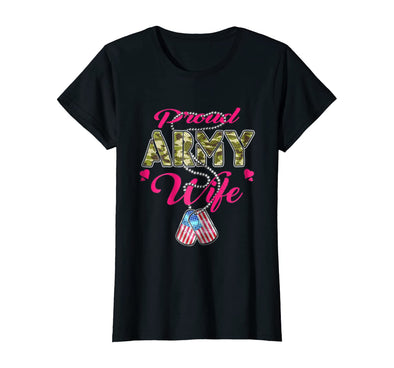 Proud Army Wife Dog Tags T-shirts