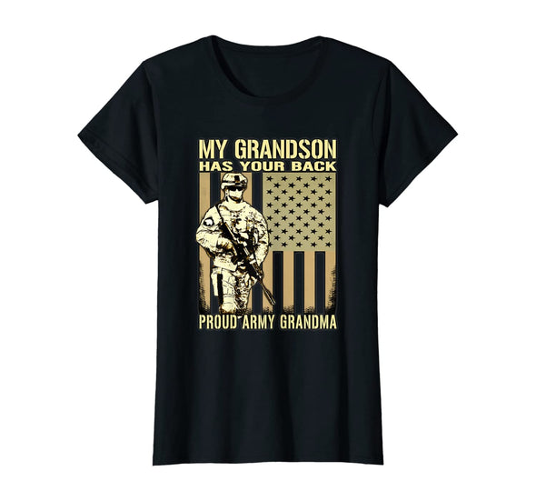 Grandson Has Your Back Proud Army Grandma T-shirts
