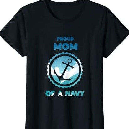 Womens Proud Mom of a Navy T-Shirt