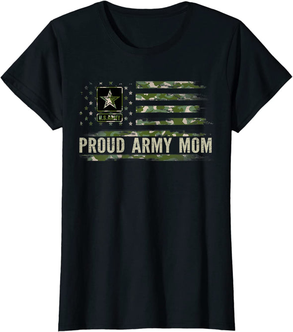 Vintage Proud Army Mom Camo Tee