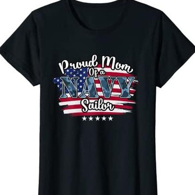 Womens Proud Mom of a Navy Sailor T-Shirt