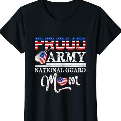 Proud Army National Guard Mom American Flag T-Shirt