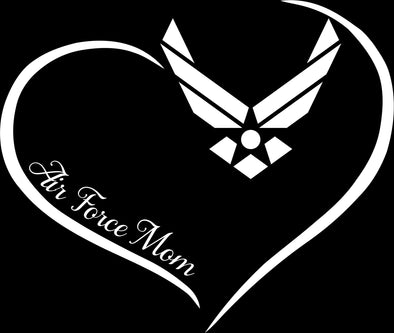 Air Force Mom Curve Heart Decal - MotherProud
