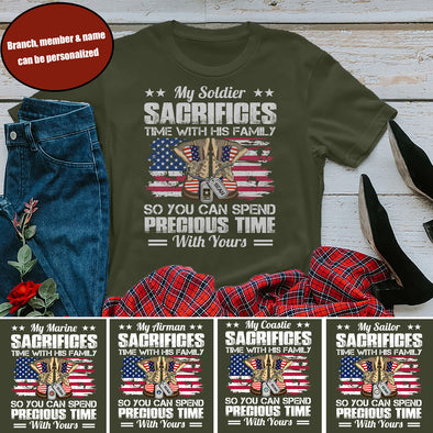 Personalized Time Military Mom Family T-shirts