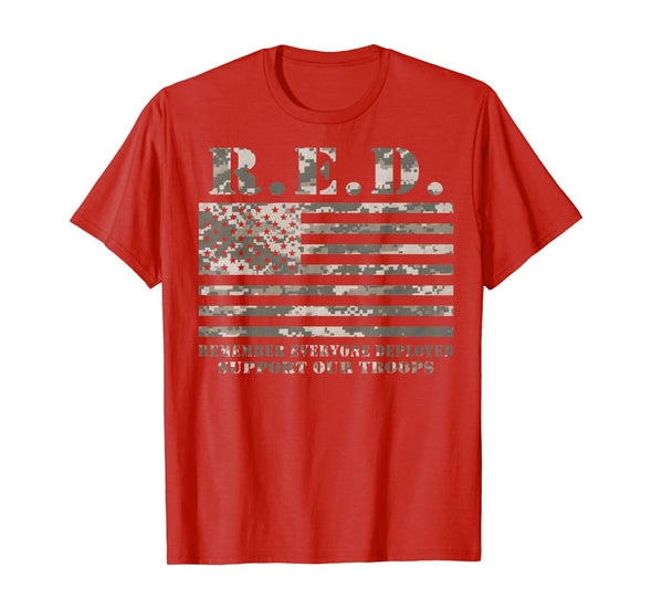 RED Support Our Troops Camo T-shirts