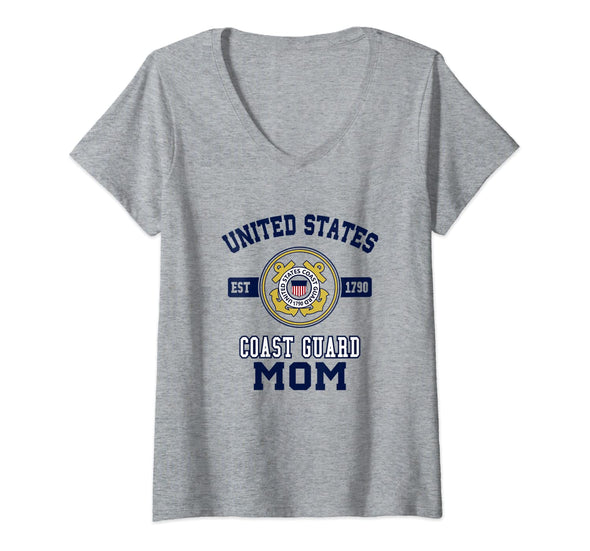 US Coast Guard Mom V-Neck T-shirts