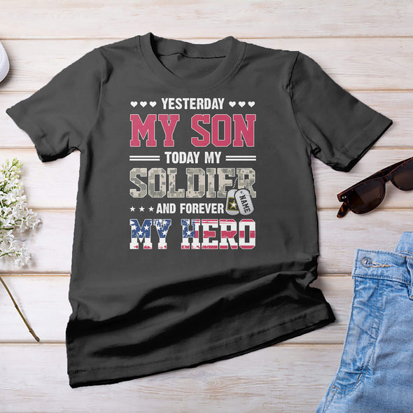 Personalized Forever Military Mom Family T-shirts