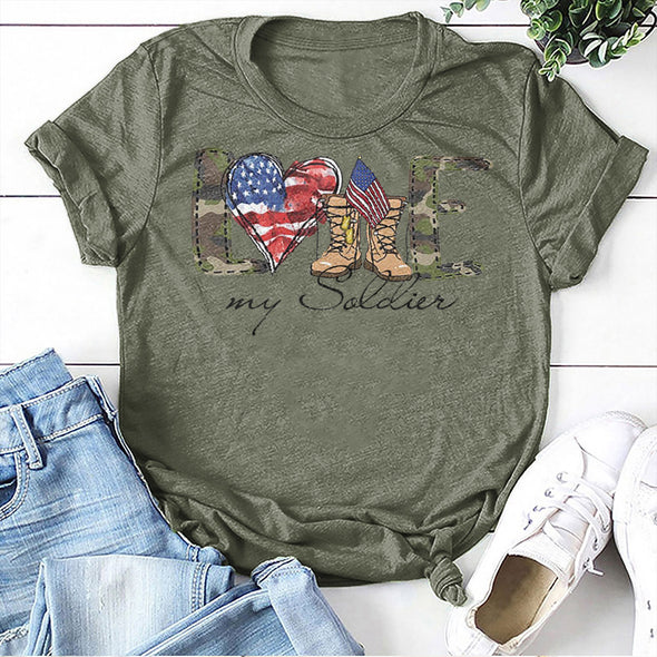 Army Family Love My Soldier Symbols T-shirts
