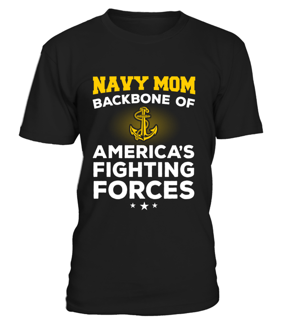 Navy Mom Backbone T-shirts - MotherProud