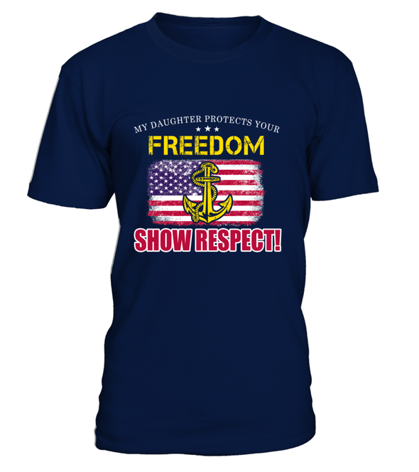 Navy Mom Daughter Show Respect T-shirts - MotherProud