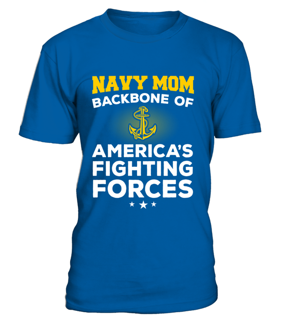 Navy Mom Backbone T-shirts - MotherProud