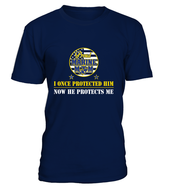 Marine Mom Once Protected T-shirts - MotherProud