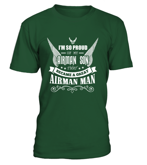 Air Force Mom - Became A Great Man T-shirts - MotherProud