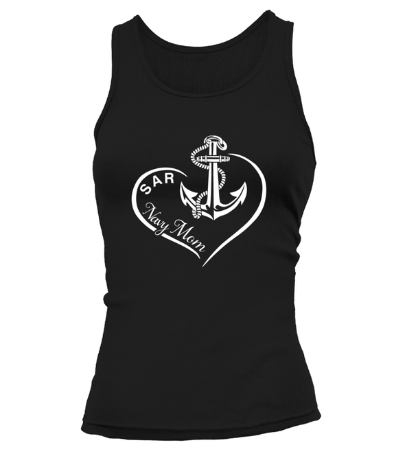 SAR Navy Mom Curve Heart T-shirts - MotherProud