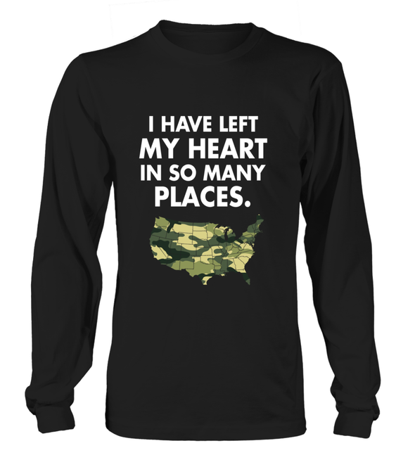 Army Mom Heart In Many Places T-shirts - MotherProud