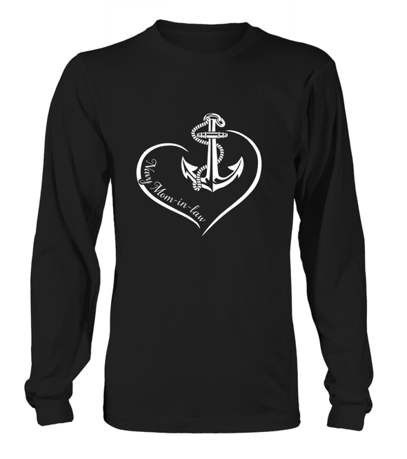 Navy Mom-In-Law Curve Heart T-shirts - MotherProud