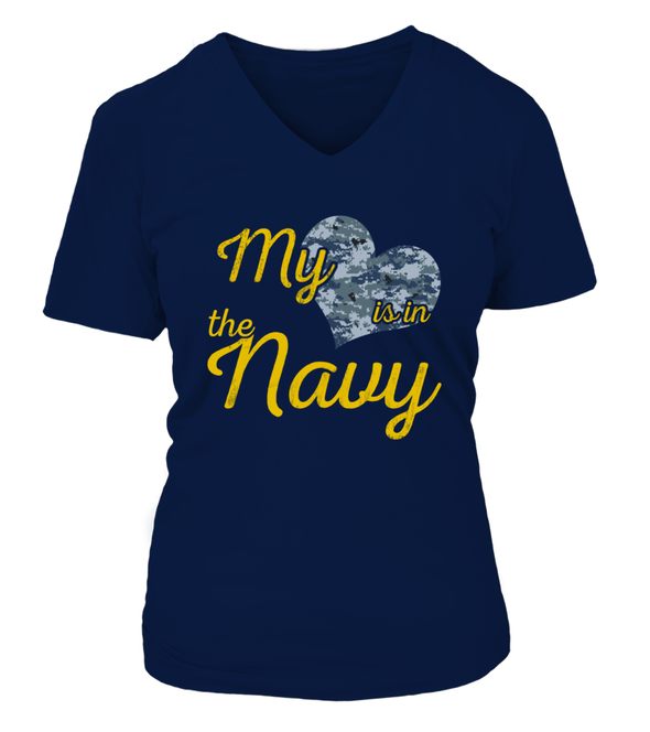 Navy Mom My Heart Camo T-shirts - MotherProud