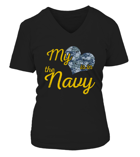 Navy Mom My Heart Camo T-shirts - MotherProud