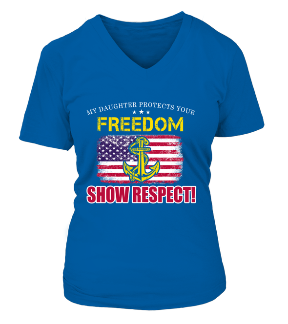 Navy Mom Daughter Show Respect T-shirts - MotherProud