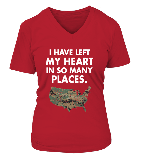 Marine Mom Heart In Many Places T-shirts - MotherProud