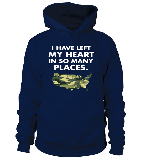 Army Mom Heart In Many Places T-shirts - MotherProud