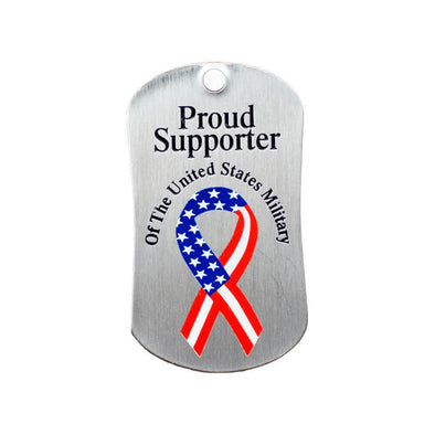 Proud Support of the US Military dog tag Necklace