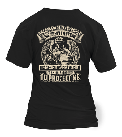 Army Mom She Risks Her Life T-shirts - MotherProud