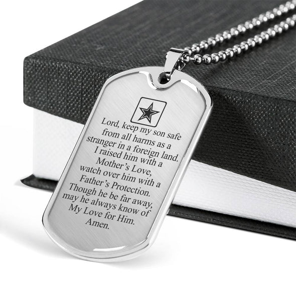 Army Mom Prayer Dog Tag