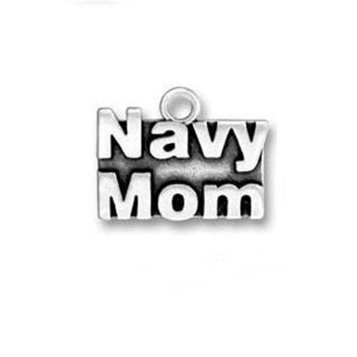 Navy Mom Military Antiqued Silver 18mm Traditional Charm - MotherProud