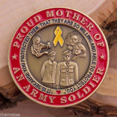 Army Mom Of A Soldier CHALLENGE COIN - MotherProud