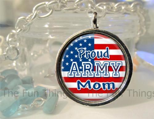 Proud Army Mom 20mm Round Setting Charm Only - MotherProud