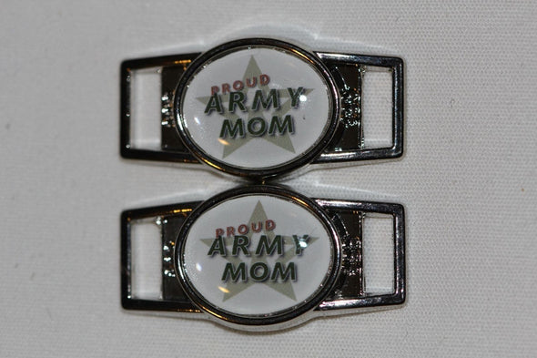 "Proud Army Mom" shoelace charm pair paracord - MotherProud