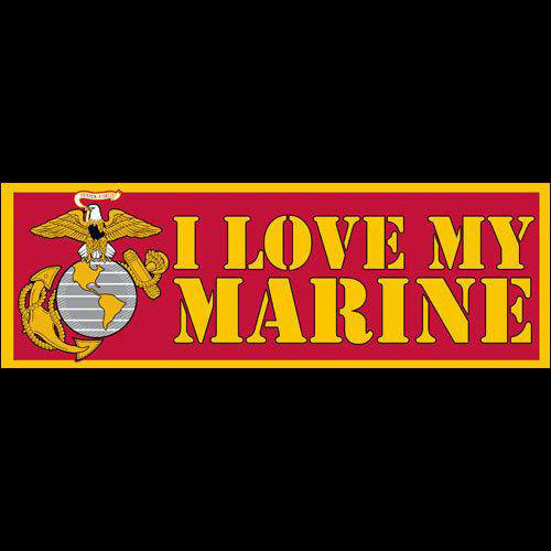 I Love My Marine Bumper Sticker