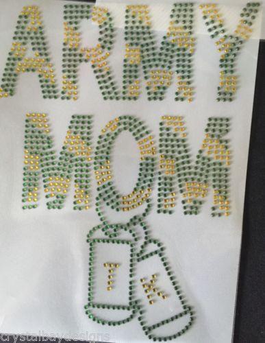 Personalized Army Mom Iron On Rhinestone - MotherProud