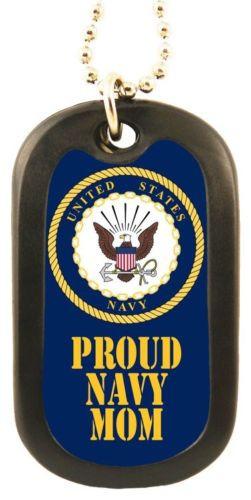 Proud Navy Mom Seal Logo Military Regulation Dog Tag - MotherProud