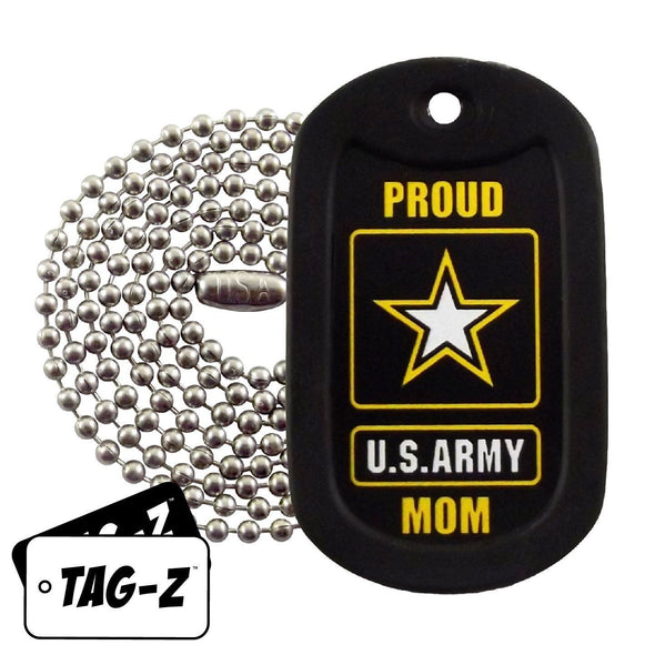 Proud U.S. Army Mom Dog Tag With A Dog Tag Silencer - MotherProud