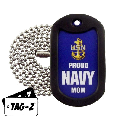 Proud U.S. Navy Mom Dog Tag with a Dog Tag Silencer - MotherProud