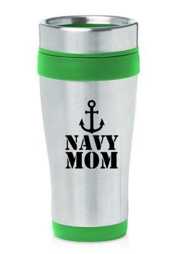 Navy Mom Travel Mug Coffee Cup - MotherProud