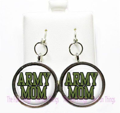 Army Mom .925 Sterling Silver Earrings  (Custom made) - MotherProud
