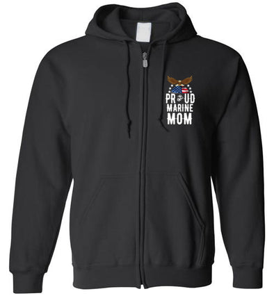 Proud Marine Mom Zip Hoodie