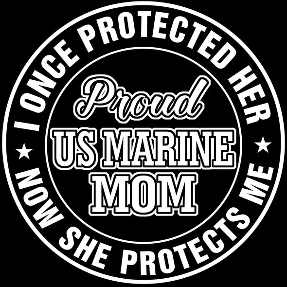 Marine Mom Once Protected Decal - MotherProud