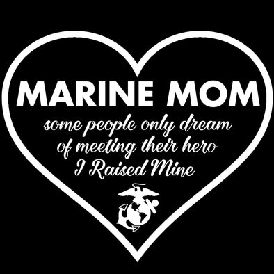 Marine Mom Raised My Hero Decal - MotherProud