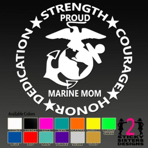 Marine Proud Mom 4 Traits Decal - MotherProud
