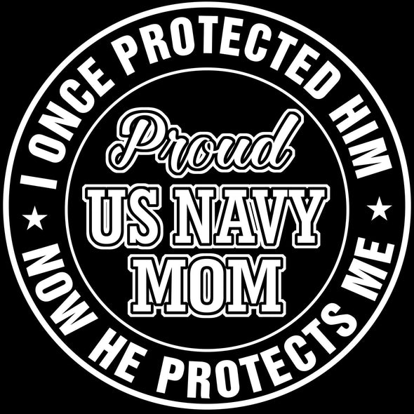 Navy Mom Once Protected Decal - MotherProud