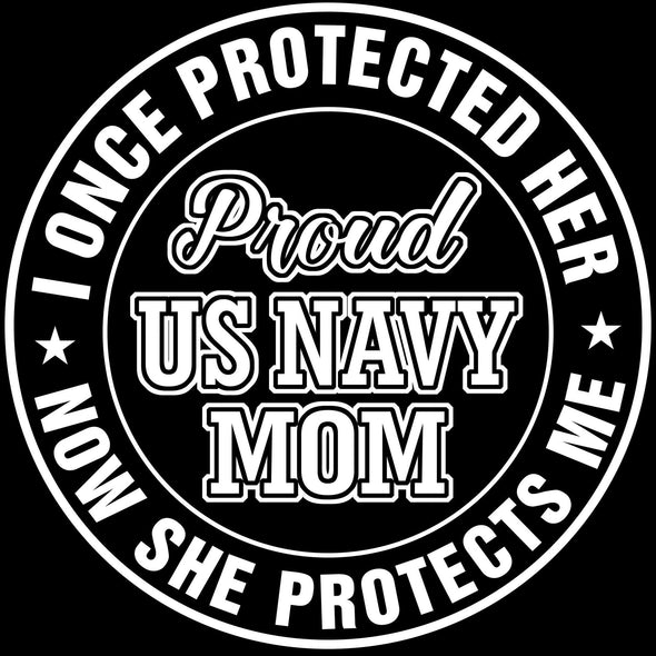 Navy Mom Once Protected Decal - MotherProud
