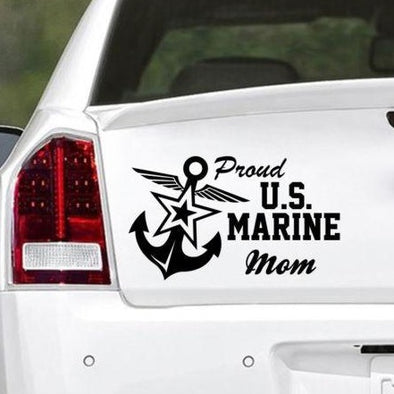 Proud Mom US Marine Vinyl Car Decal - MotherProud