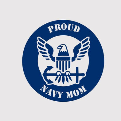 Proud Navy Mom Round Viny decal