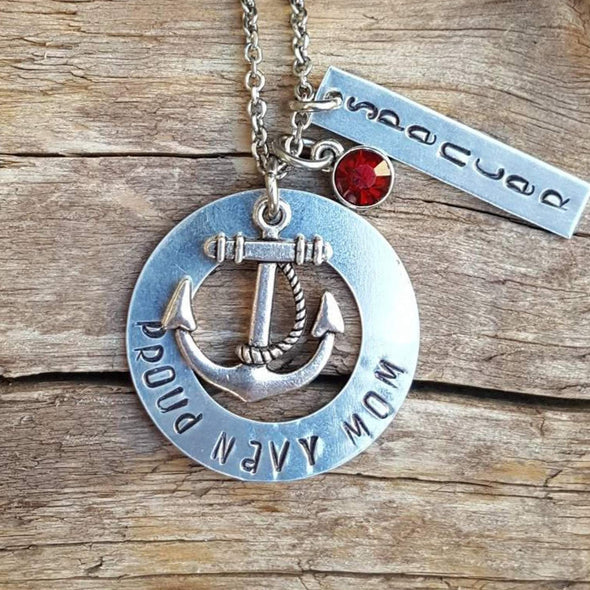 Proud to be a navy mom necklace