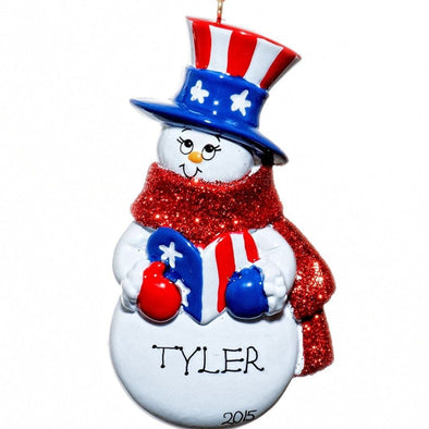 Patriotic Snowman Patriot Ornament