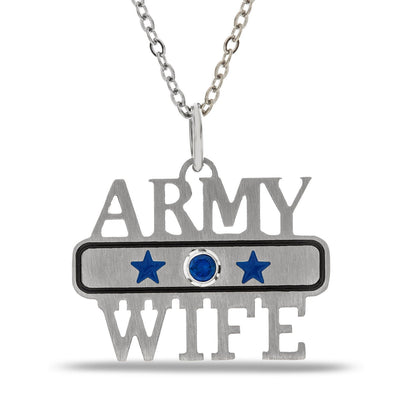 Army Wife Necklace Pendant In Stainless Steel